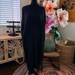 Free People Beach Black Sunshower Kaftan Maxi Dress